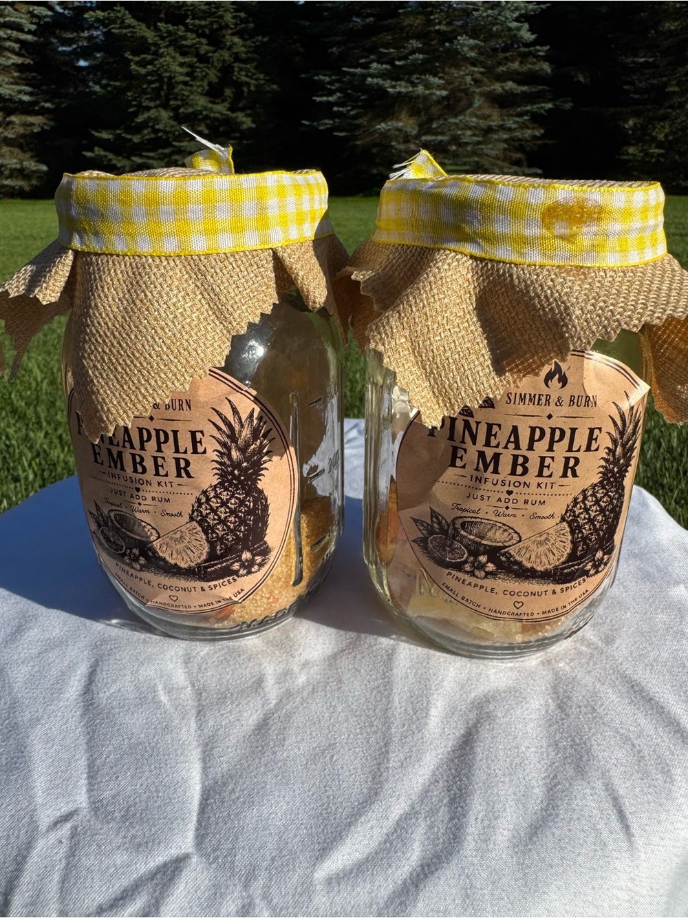 Pineapple Ember Cocktail Infusion Kit with Yellow Gingham Lid